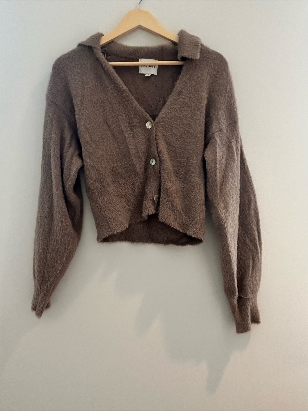 Soft Knit Brown Button-Front Women’s Sweater Cardigan